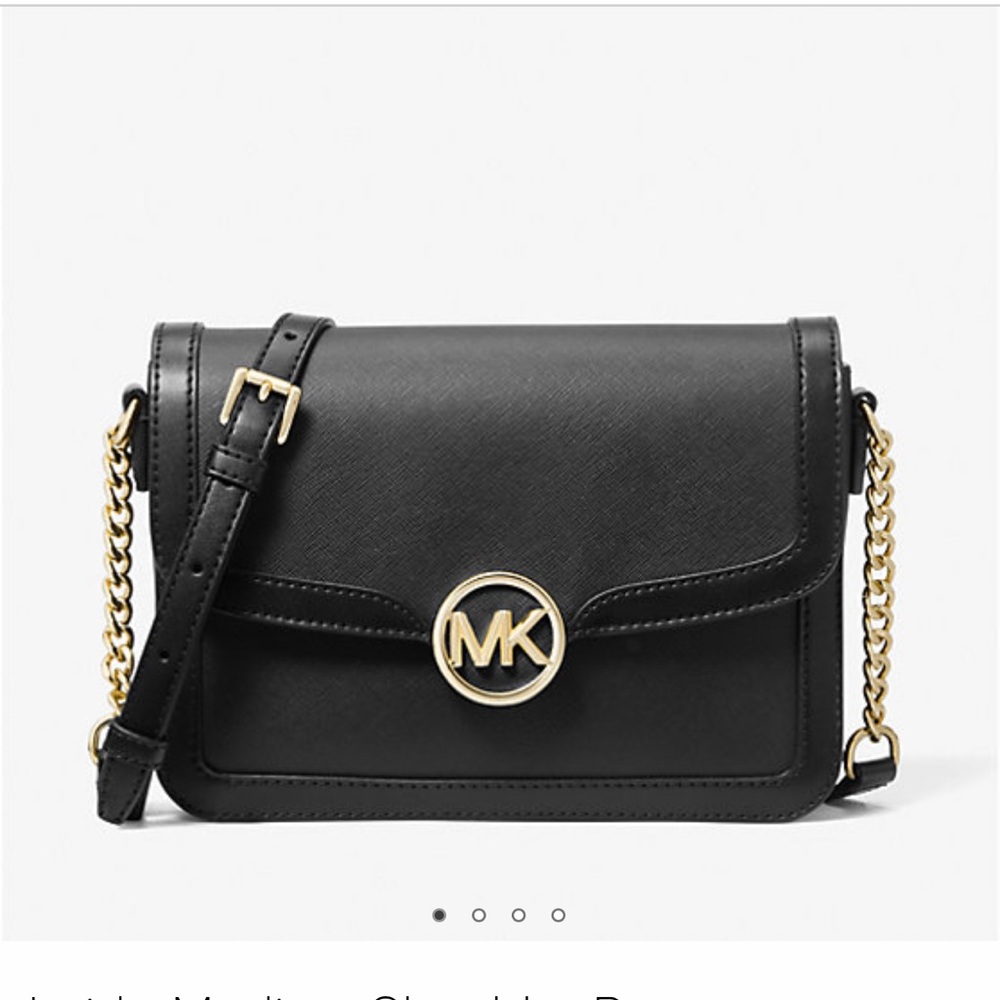 Michael Kors Leida Medium Shoulder Crossbody Bag (Black)